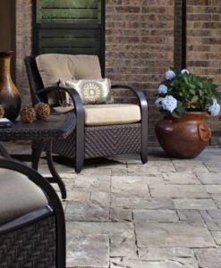 Decorative items add character and charm to an outdoor room.