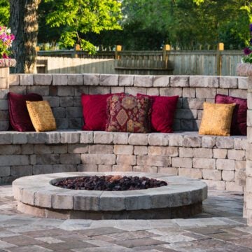fire pit seat wall design
