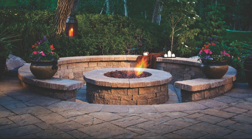 Celtik Wall Multi-Level Fire Pit Patio