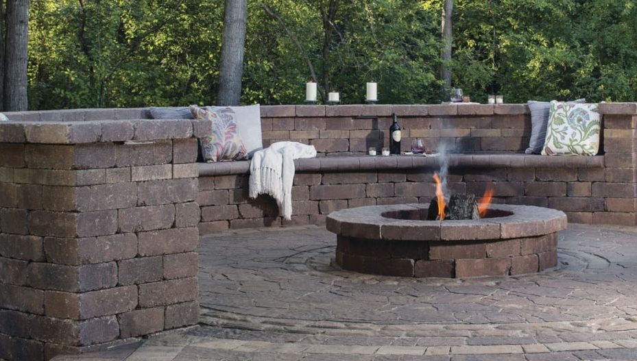 Fire Pits with Built-in Stone Walls