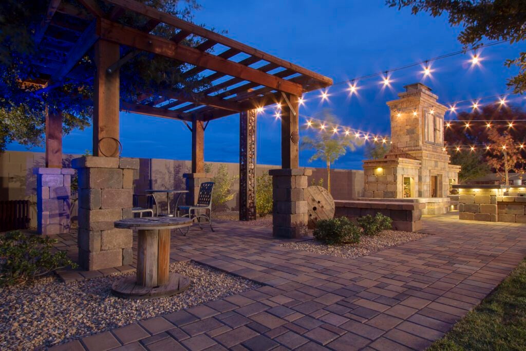 Outdoor Living Features of a Backyard Entertainment Venue in Kingman, AZ