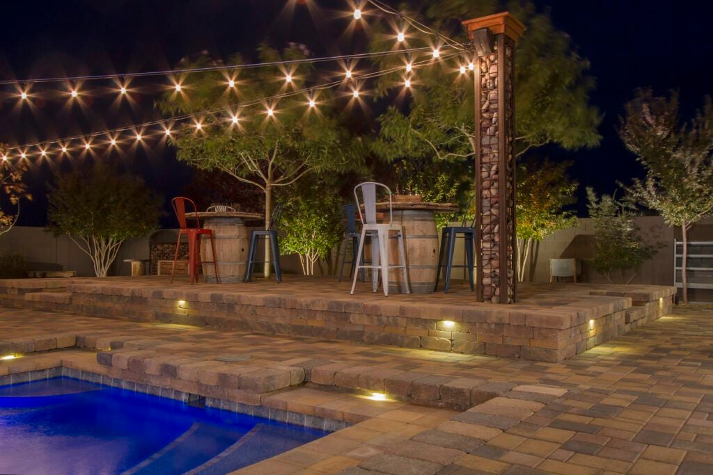 Outdoor Pool Patio Paver Design of a Backyard Entertainment Venue in Kingman, AZ