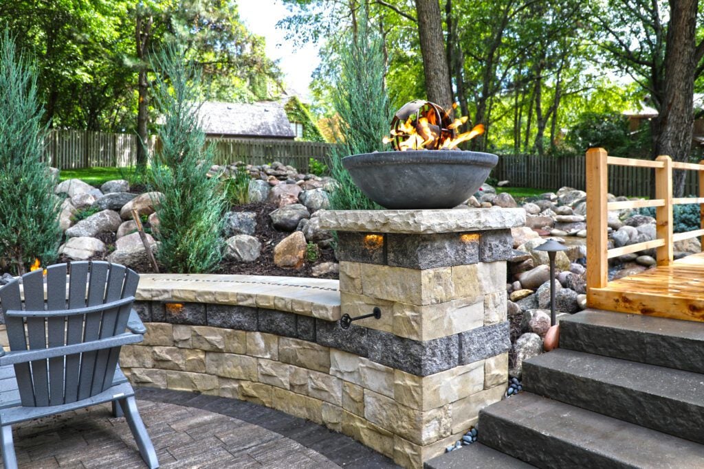 Retaining Wall Blocks Column Rustic Paradise in Omaha, NE