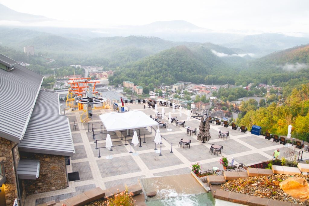 Combination of Hardscape Products for SkyDeck at the Gatlinburg Sky Lift in Gatlinburg, TN