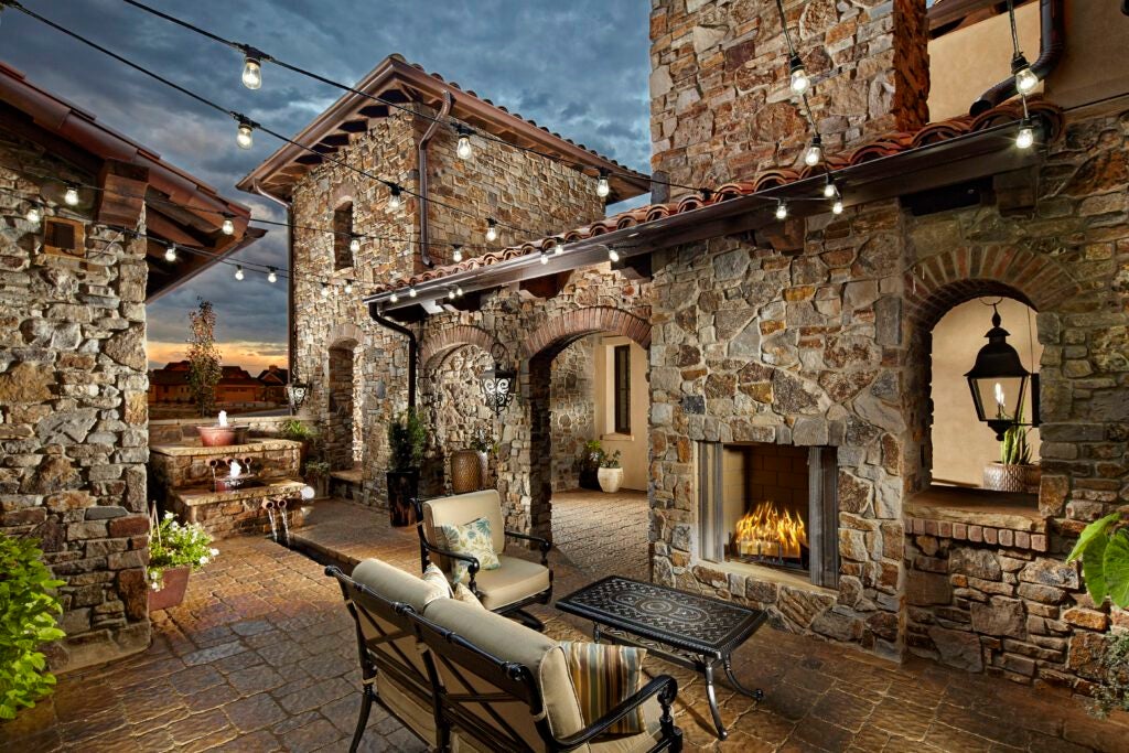 Outdoor Living Space Pavers of Tuscan Retreat in Timnath, CO