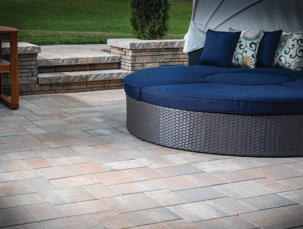 Smooth contemporary pavers with muted tones