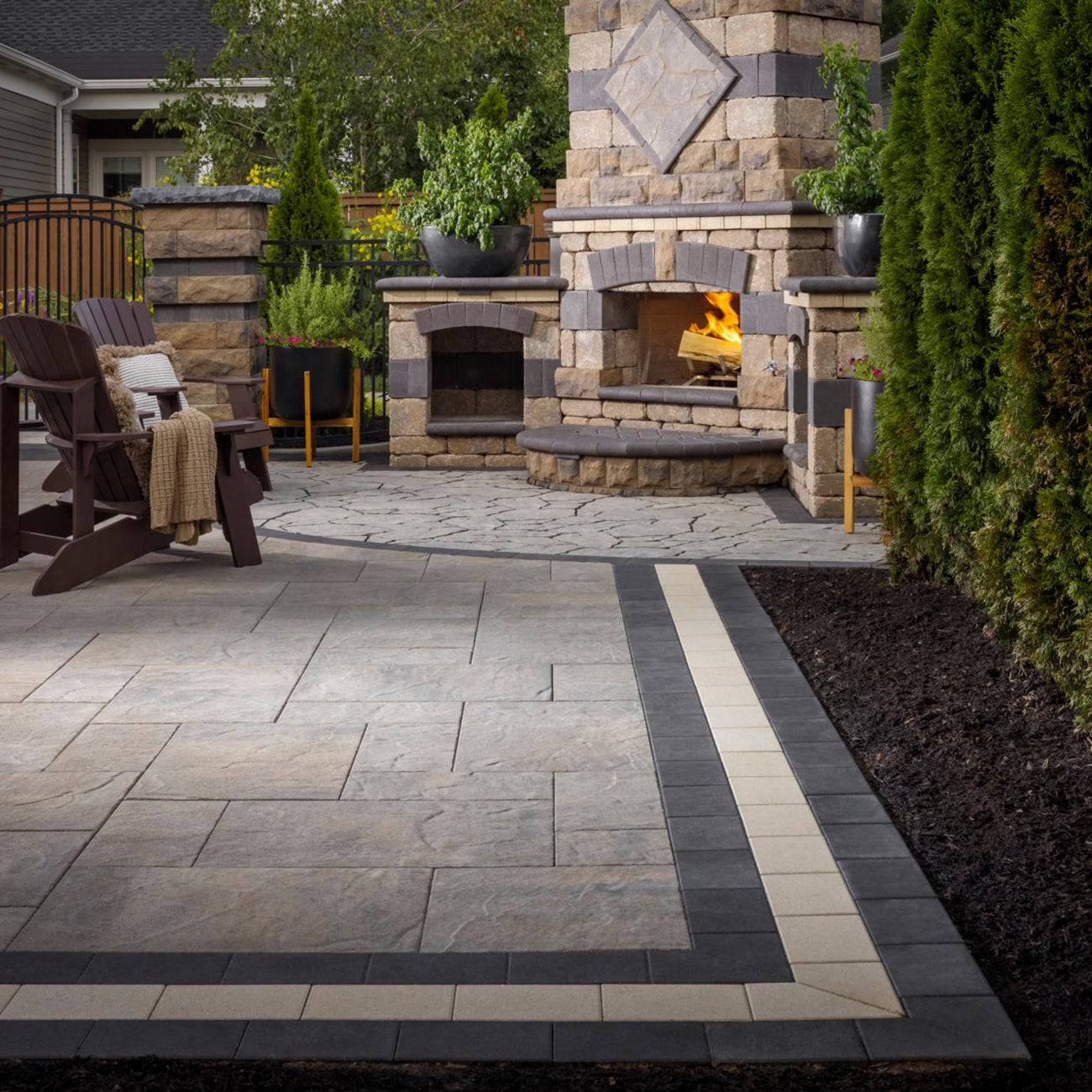 origins natural concrete pavers with accents