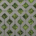 Turfstone grid pavers in a gray color