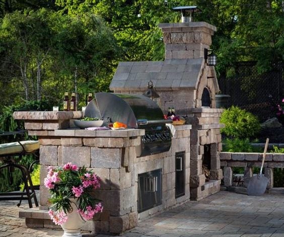 Weston Stone outdoor brick oven kitchen design