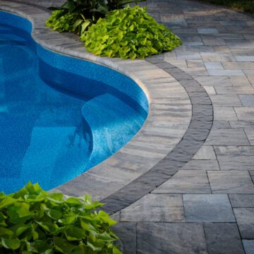 Pool deck pavers and coping pavers