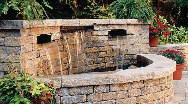 Allan Block® Outdoor Waterfall Feature