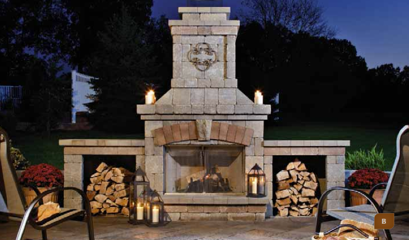Belgard Fire2 brighton fireplace with wood boxes