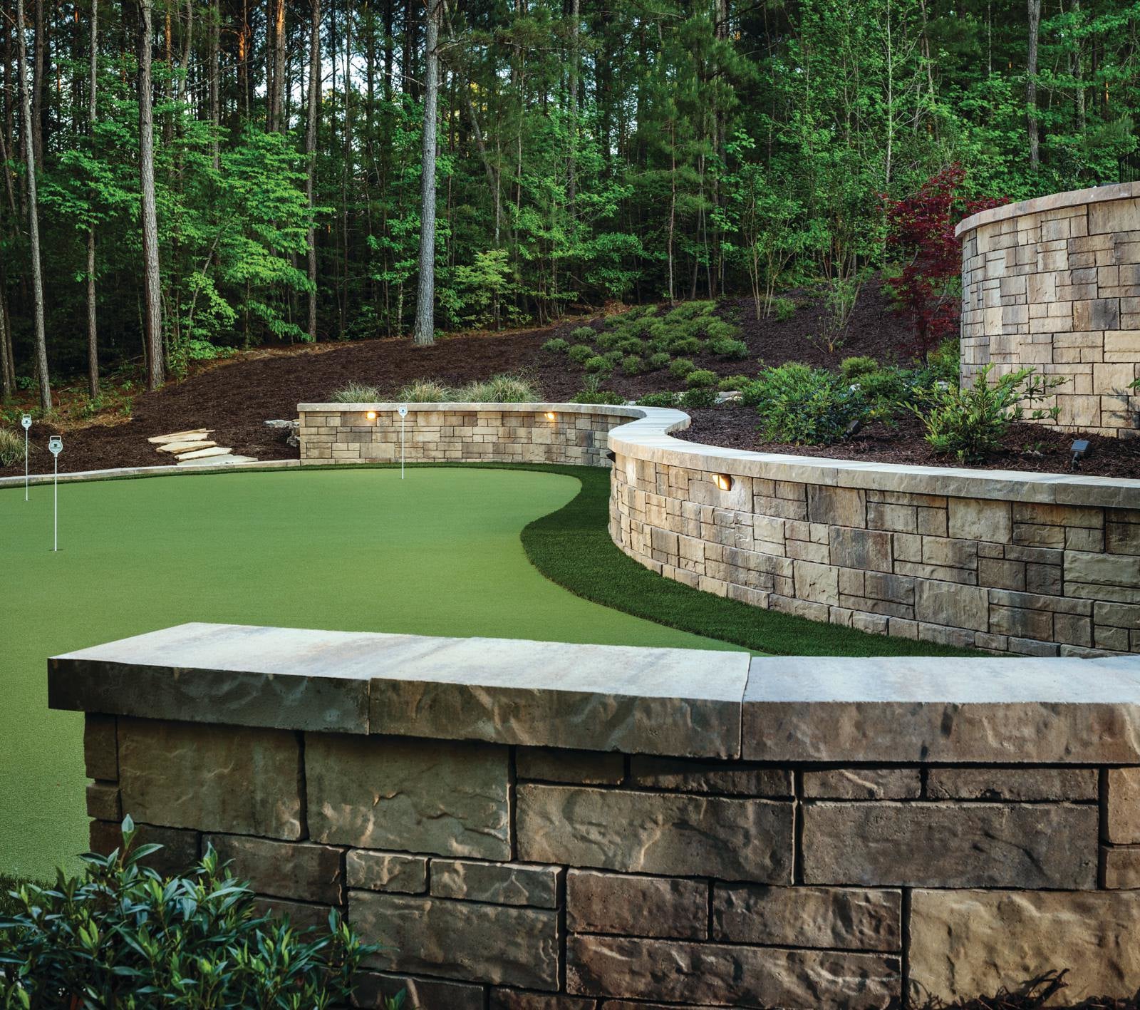 Belgard Retaining Wall Putting Green