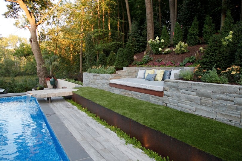 Built-in Lounge Paver Pool Area