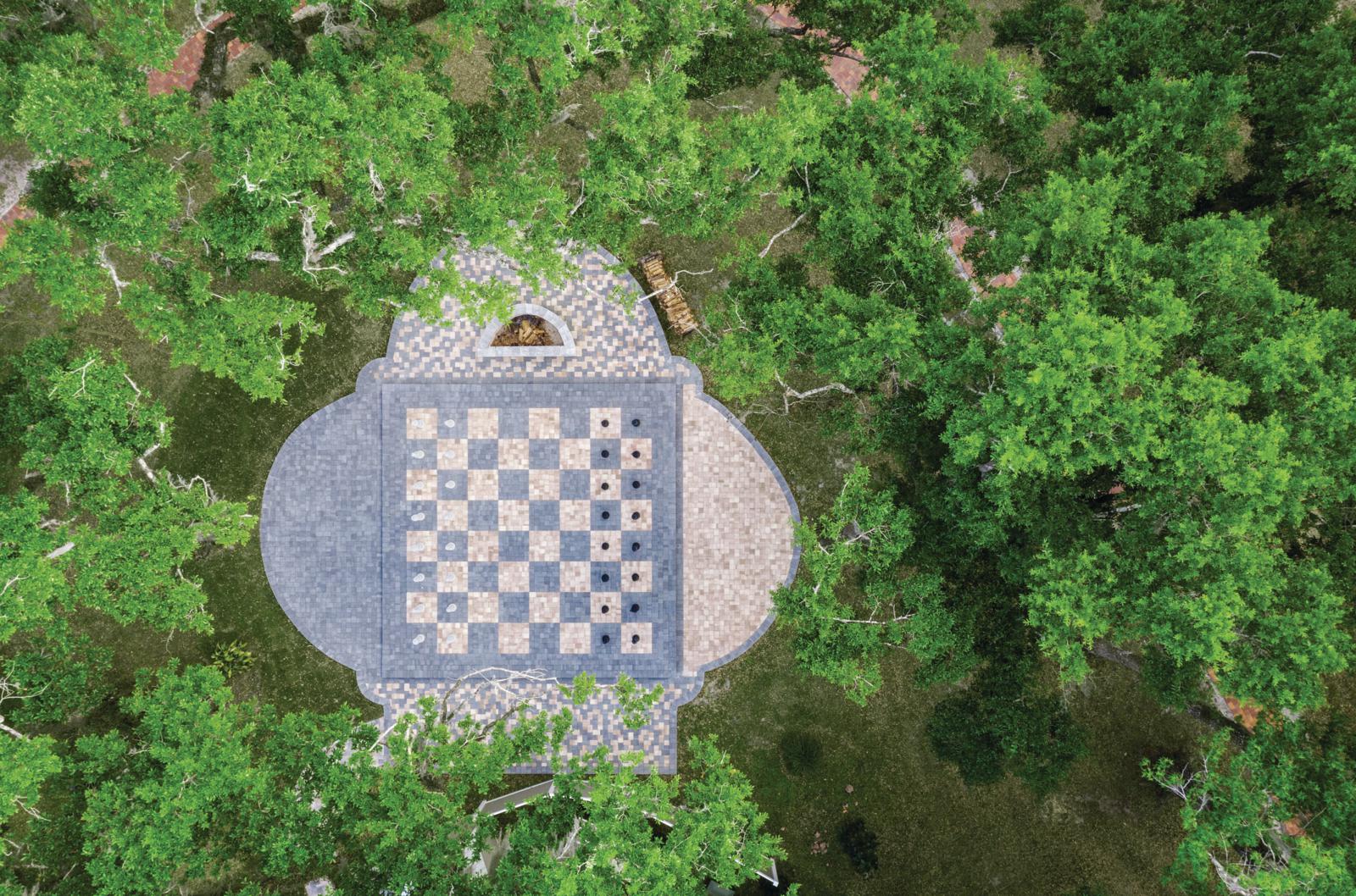 Life Size Chessboard Fire Pit Patio Custom