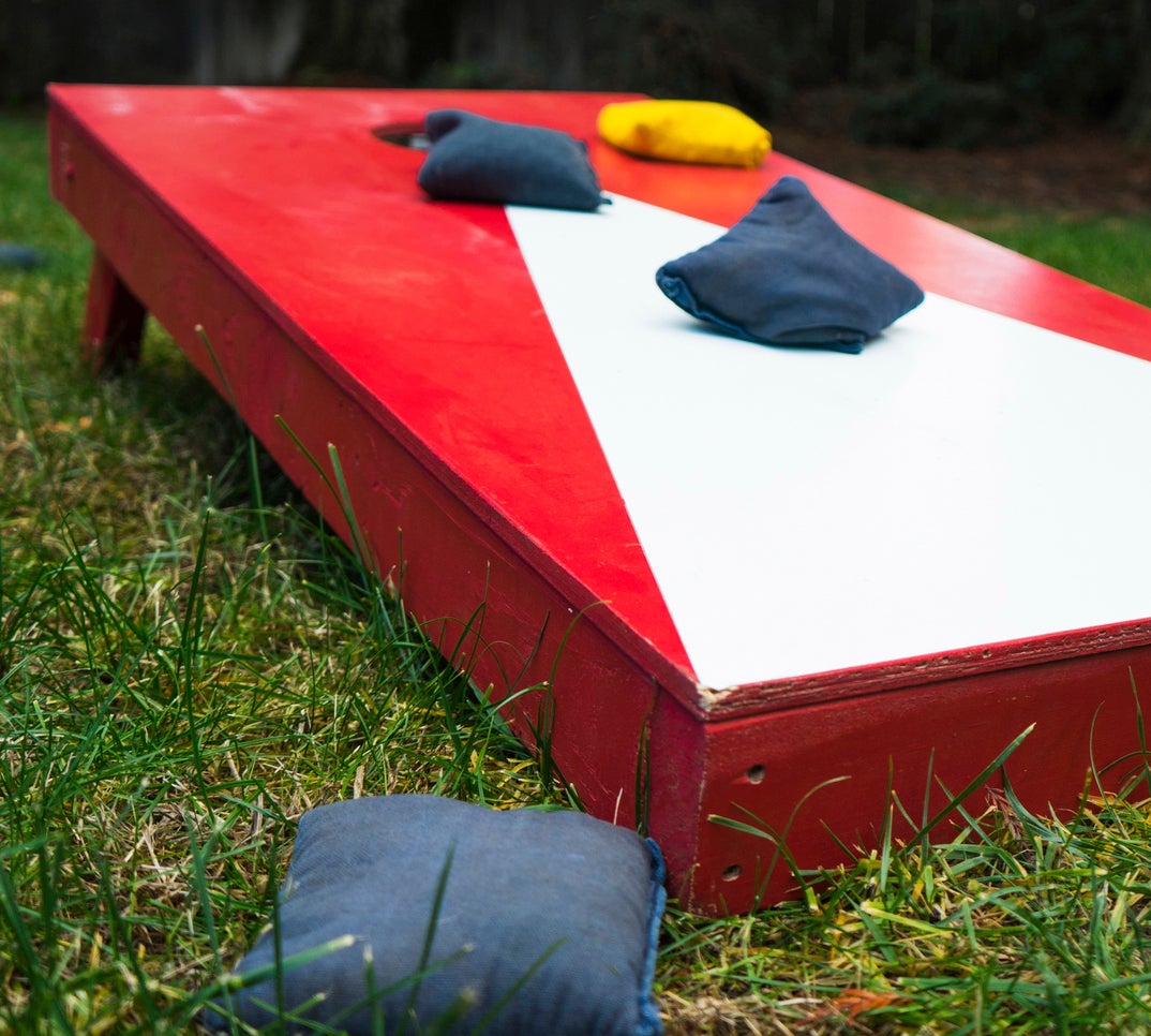 Cornhole Toss Game Board Close-Up