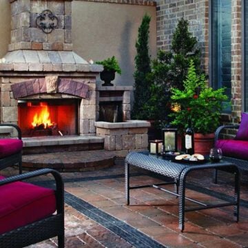 Brighton Fireplace with Container Garden Design Ideas