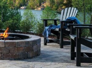 backyard patio fireplace