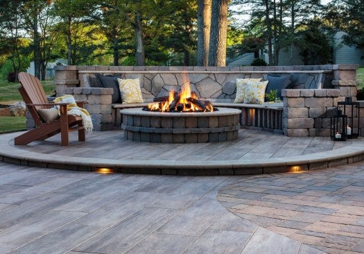 patio paver fire pit design ideas