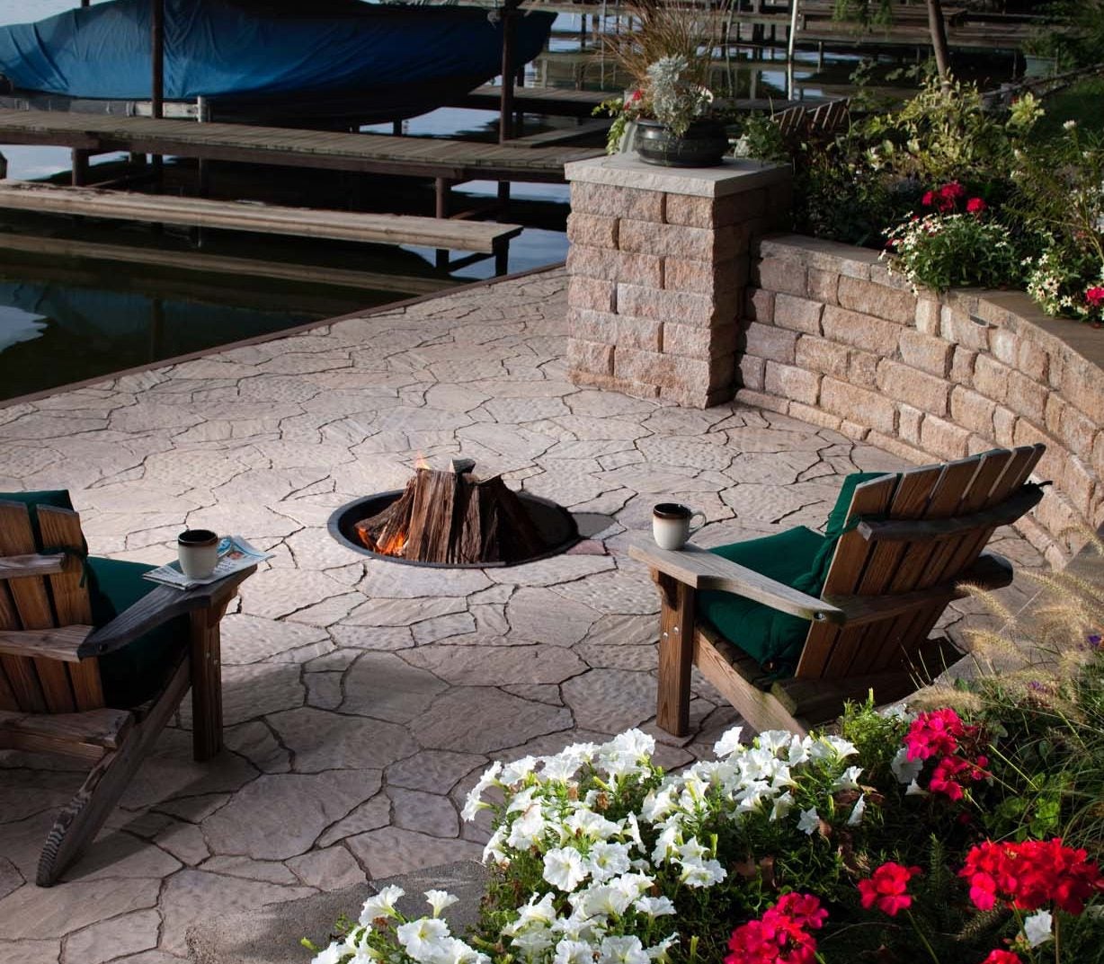 in-ground fire pit patio design
