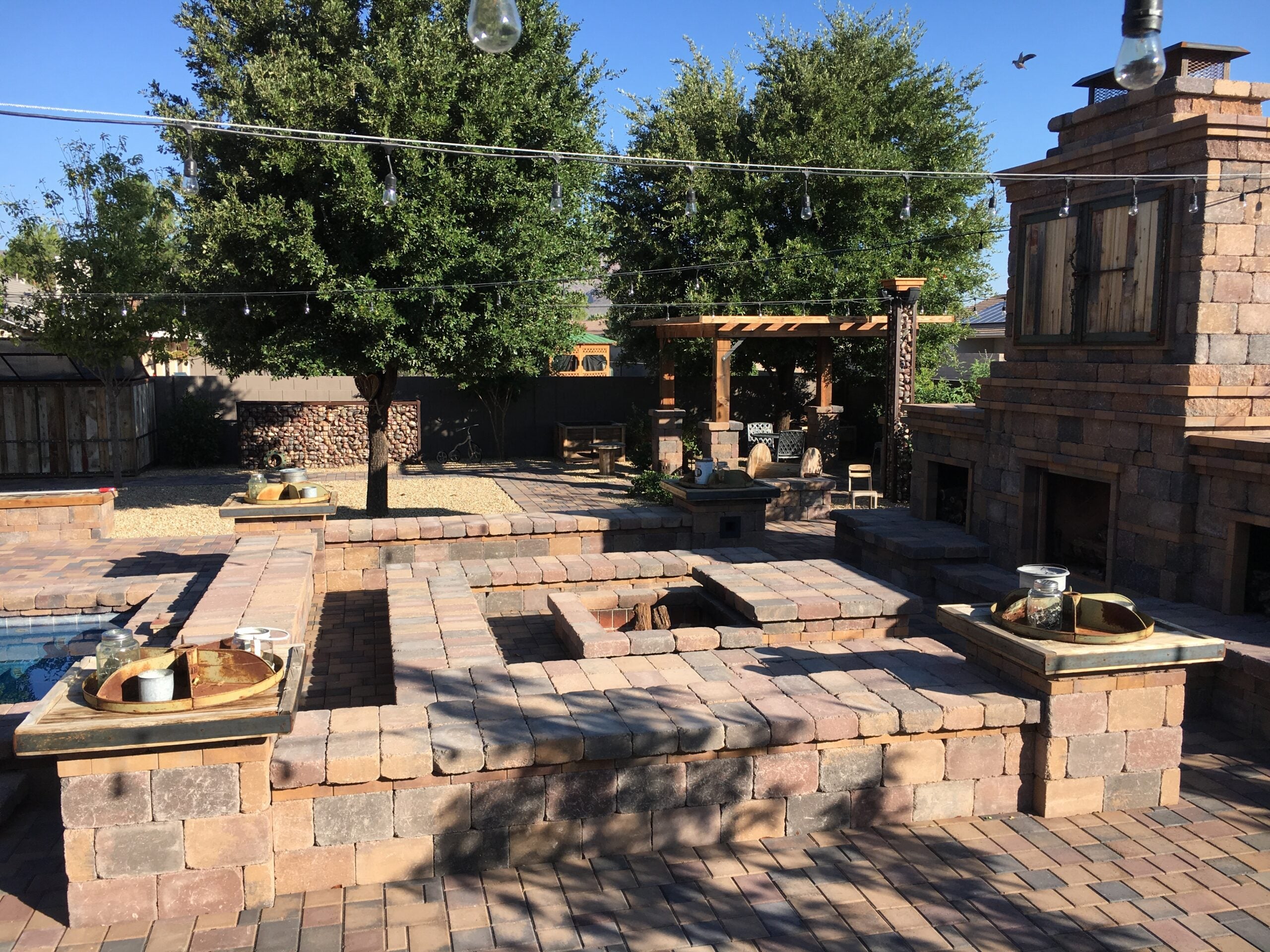 fire pit and outdoor fireplace