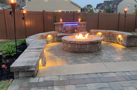 fire pit and water feature