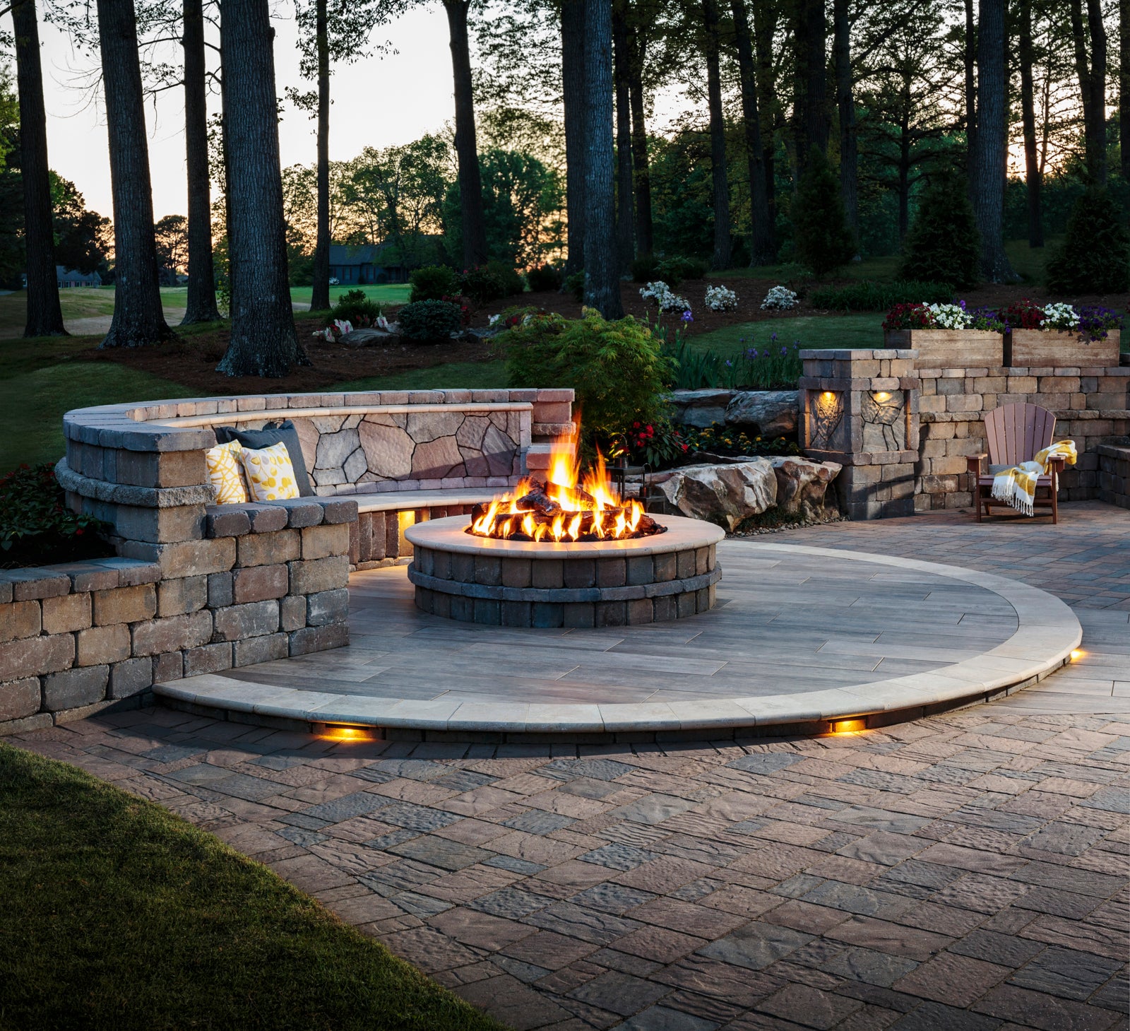 stunning custom fire pit patio