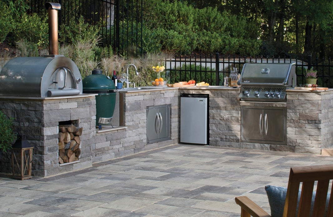 Outdoor Kitchen with Multiple Surfaces