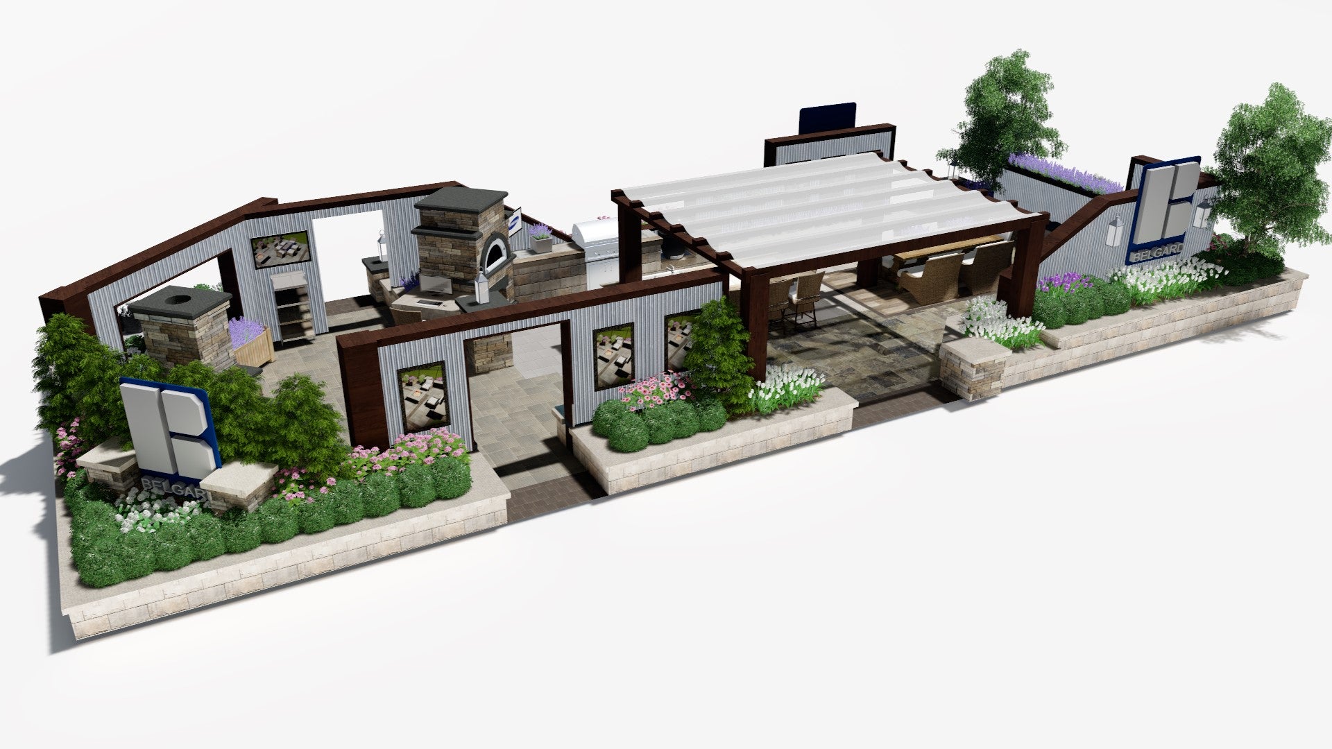 Rendering of the future Belgard display at the upcoming Philadelphia Flower Show.