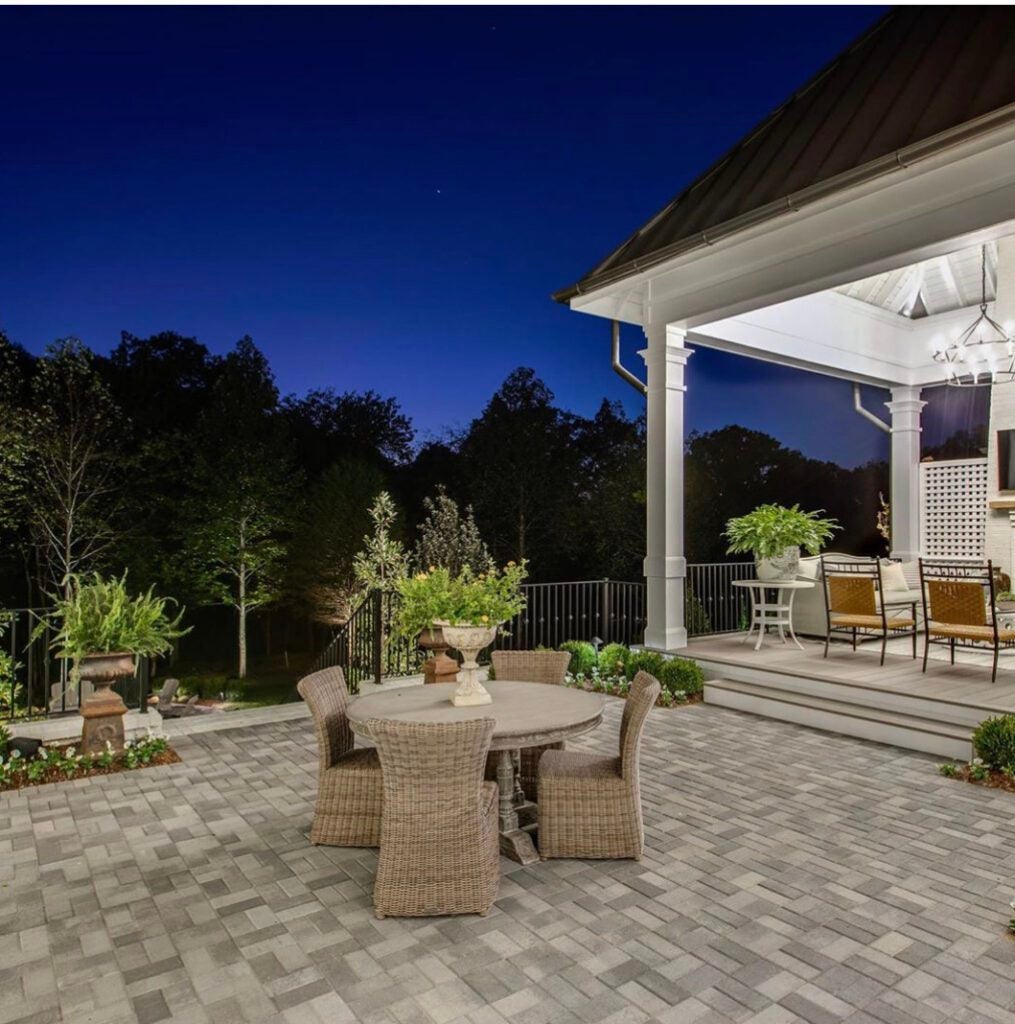 terraced paver patio