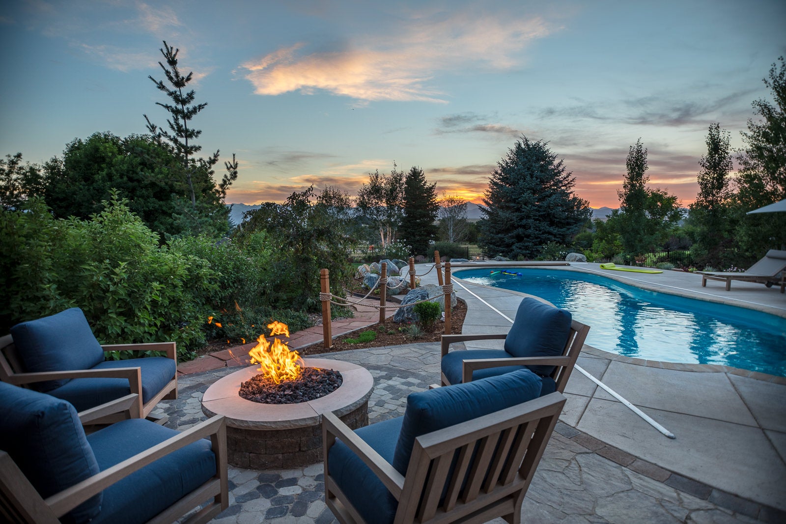 poolside fire pit