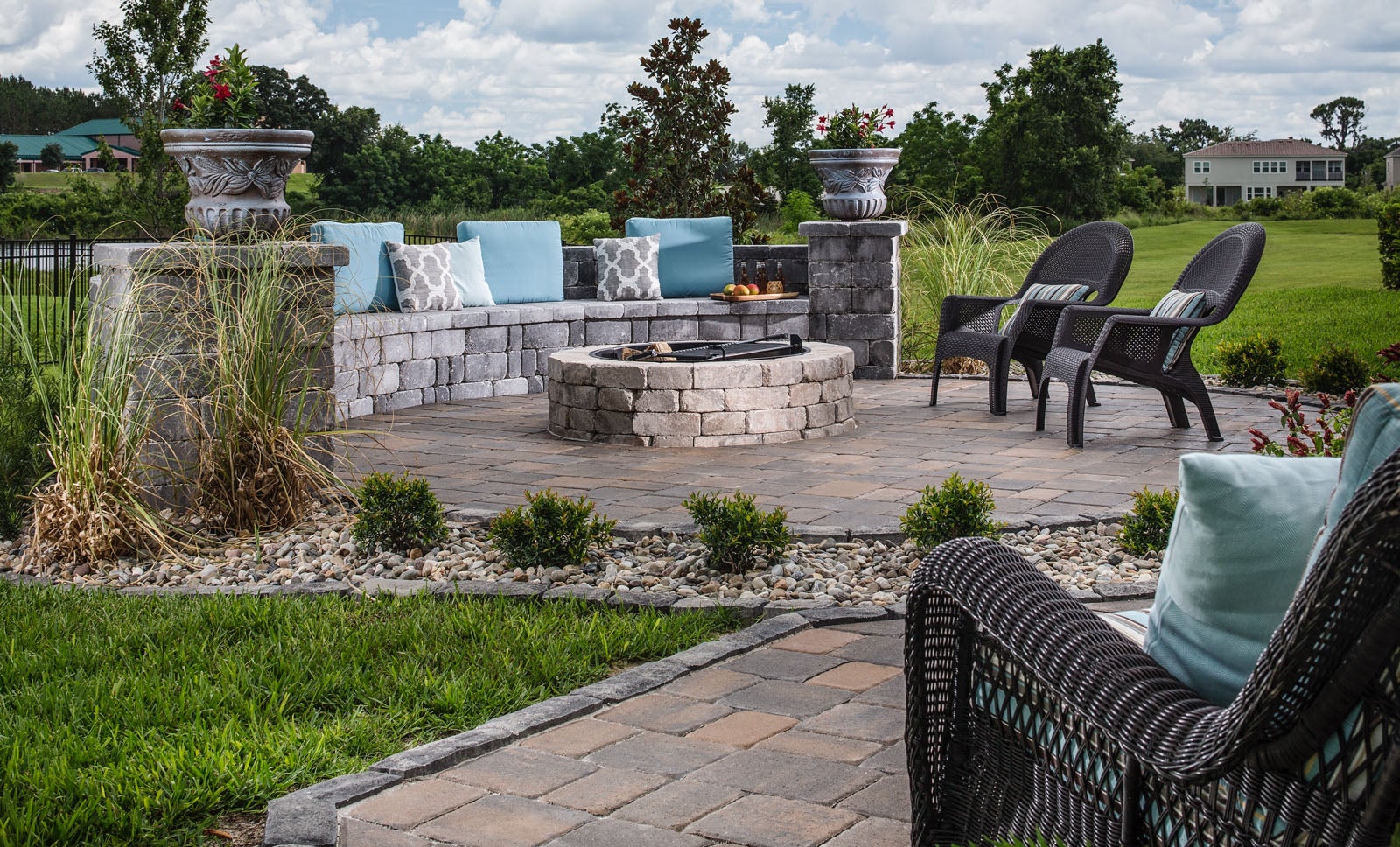 Fire Pit Patio Seating Wall