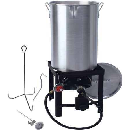 cajun style turkey fryer setup