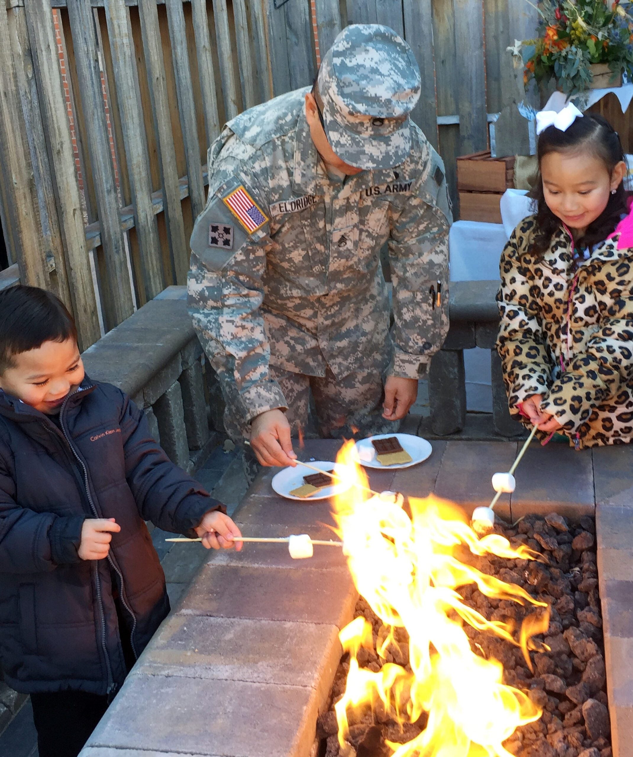 Soldier Roasting Smores