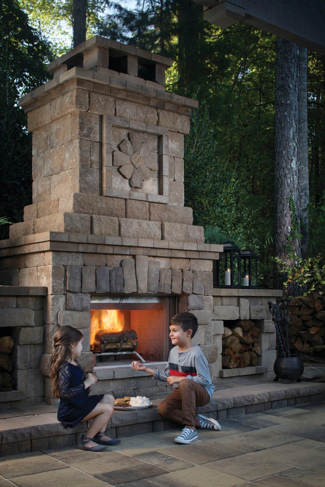 Weston Wall outdoor fireplace