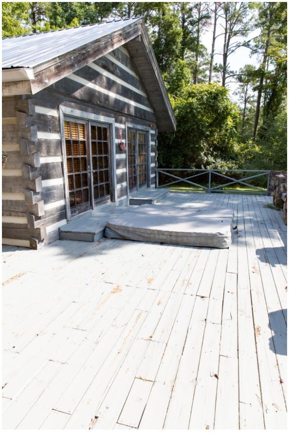 Rustic porch deck before and after