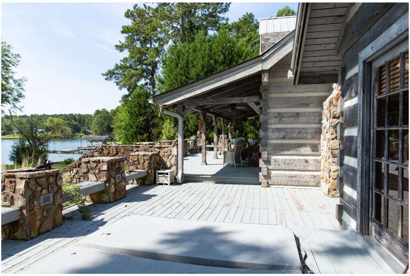 Rustic porch deck before and after