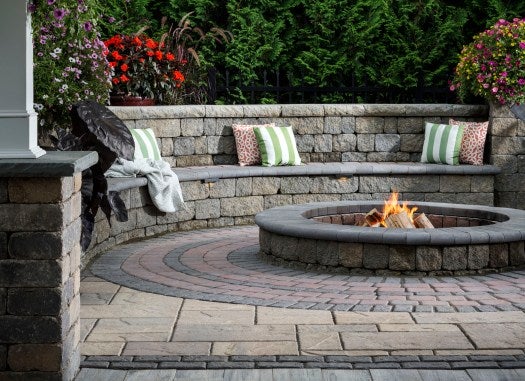 brick paver patio fire pit design