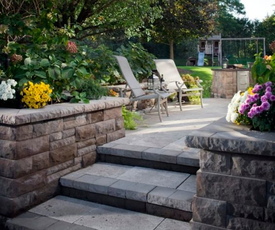 sustainable pavers in an outdoor patio and garden