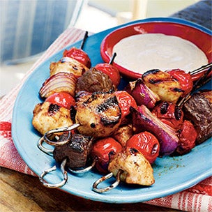 Smokey Chicken Barbecue Kabobs: A special dry rub and unique white barbecue sauce make these a crowd-pleaser. 