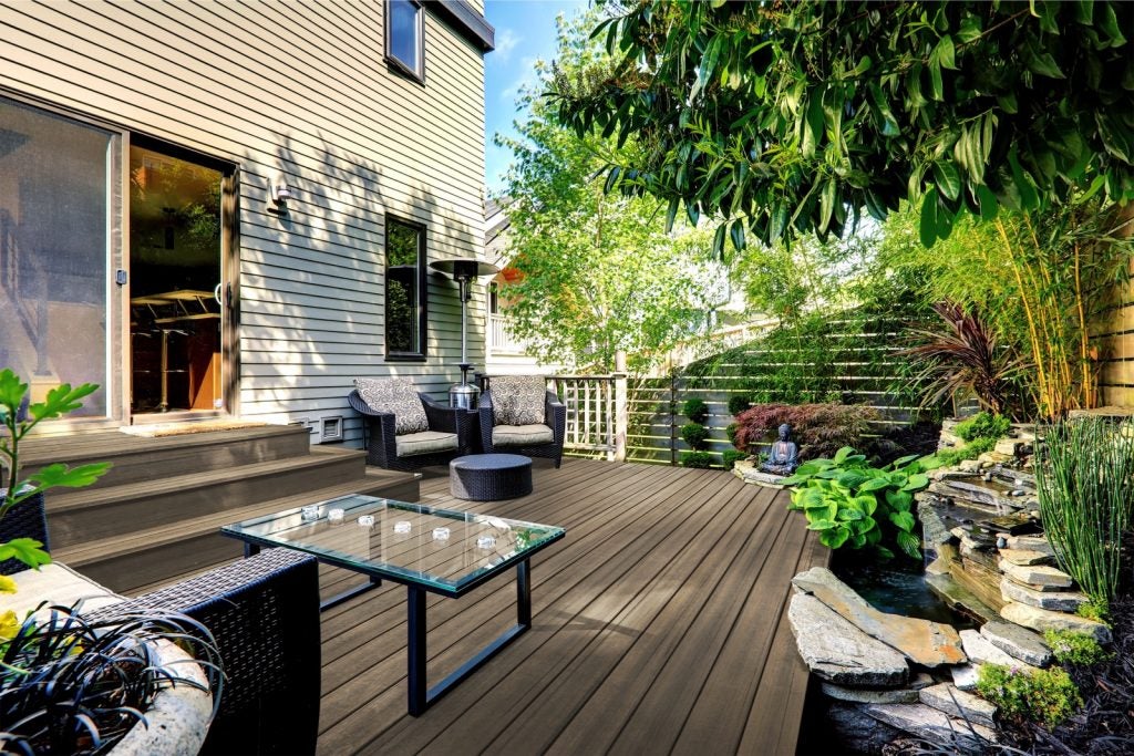 Mixed Material Backyard Decks and Patio Designs