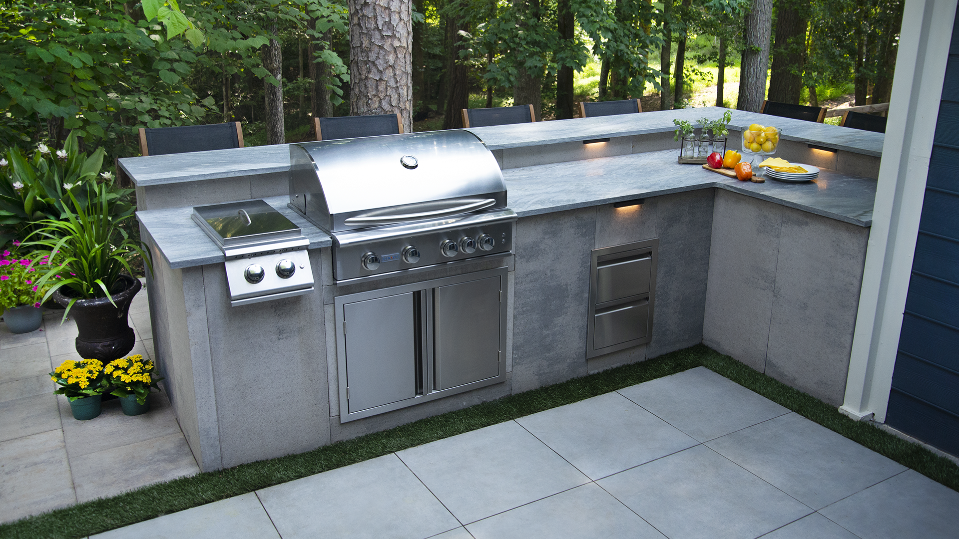 outdoor grill island for backyard patio