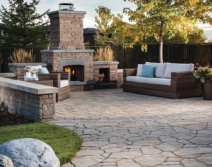 patio interlocking paver design in victoria british columbia