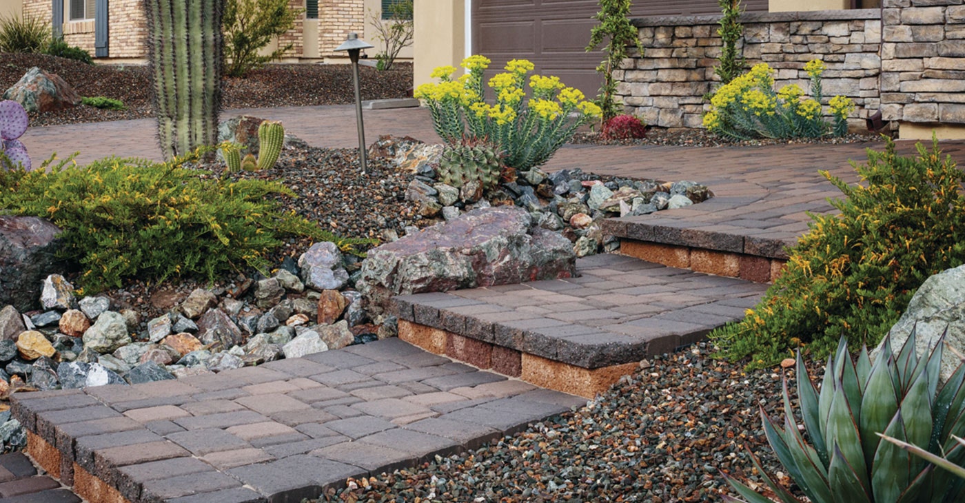 cobblestone walkway paver installation in tucson arizona