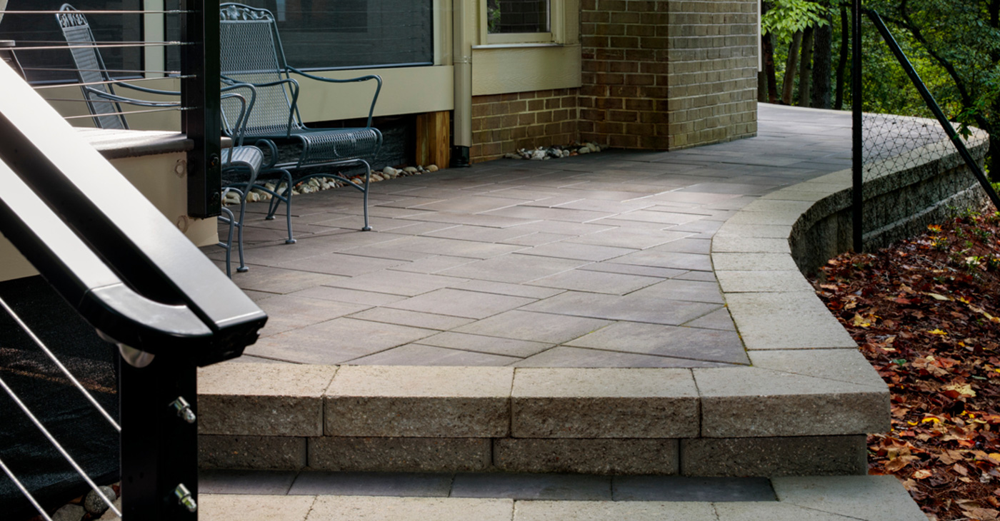backyard patio retaining wall in indianapolis, indiana