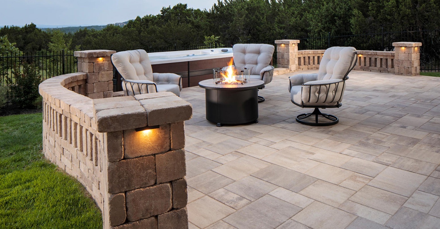 concrete stone patio paver installation in austin tx