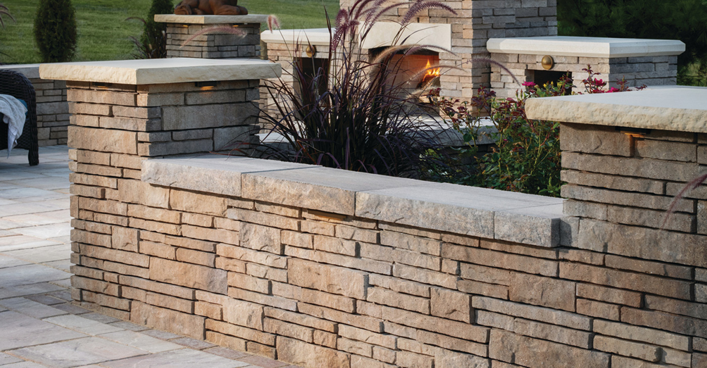 outdoor fireplace design retaining wall cincinnati ohio
