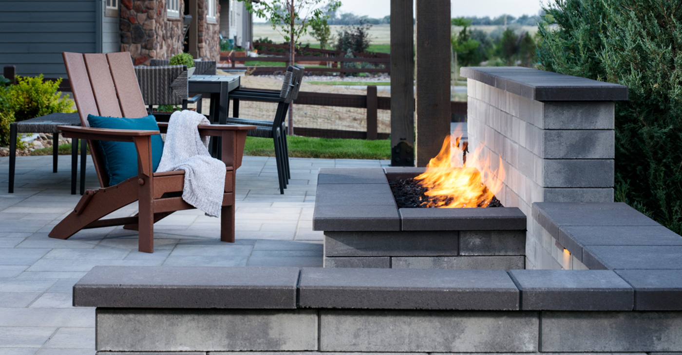 Stone Patio Retaining Wall Fire Pit Houston Texas