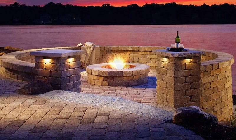 Jaw-Dropping Custom Fire Pit Patios Made With Pavers