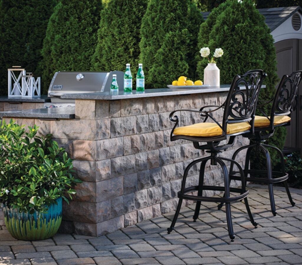 how to upgrade a concrete patio and outdoor kitchen